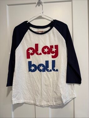 Quagga Baseball “Play Ball” Raglan Tee – Women’s L